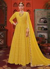 Yellow Colour Latest Fancy Designer Festive Wear Heavy Georgette And Butterfly Net Readymade Salwar Suit Collection 1001